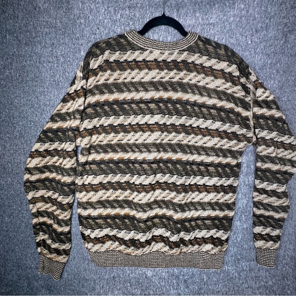 Bachrach Vintage Knit Sweater LG Cosby 80s 90s Grandpa Slow Fashion Coogi - Picture 7 of 9